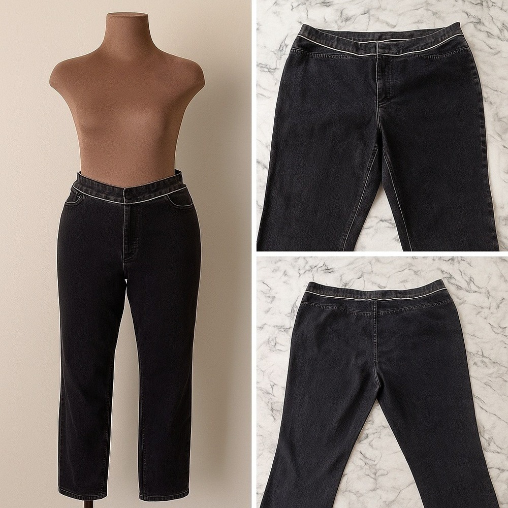 DKNY City‎ Jeans Women Sz 8 Black Straight Leg Bootcut Midrise Normcore Timeless